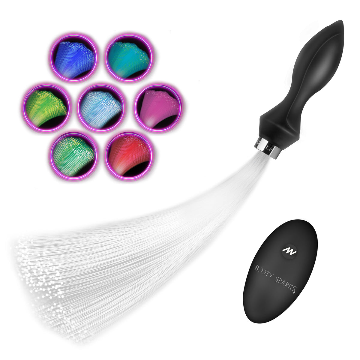 Vibrating Silicone Optical Fiber Butt Plug