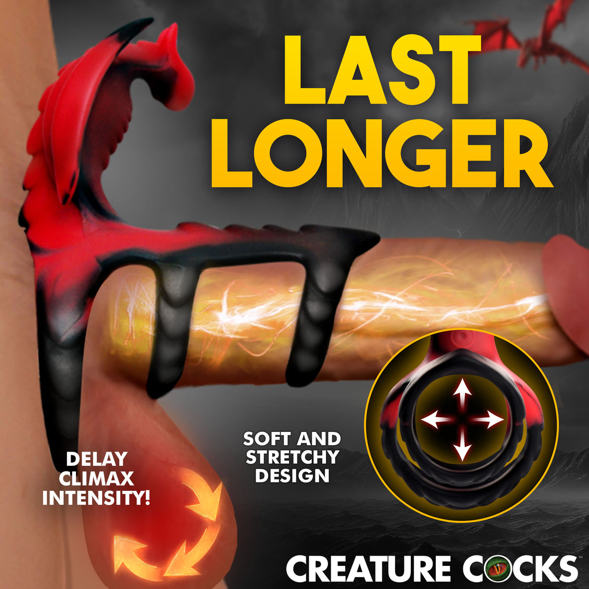 Creature Cocks Dragon Flight Vibrating Silcione Cock Ring