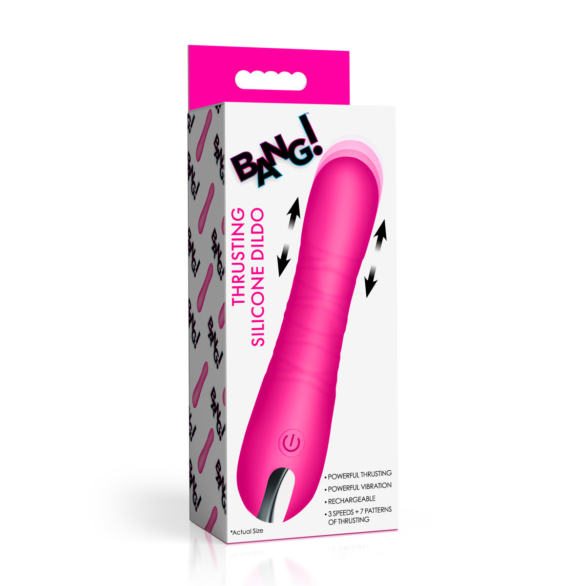 Bang! Thrusting Silicone Dildo-Pink