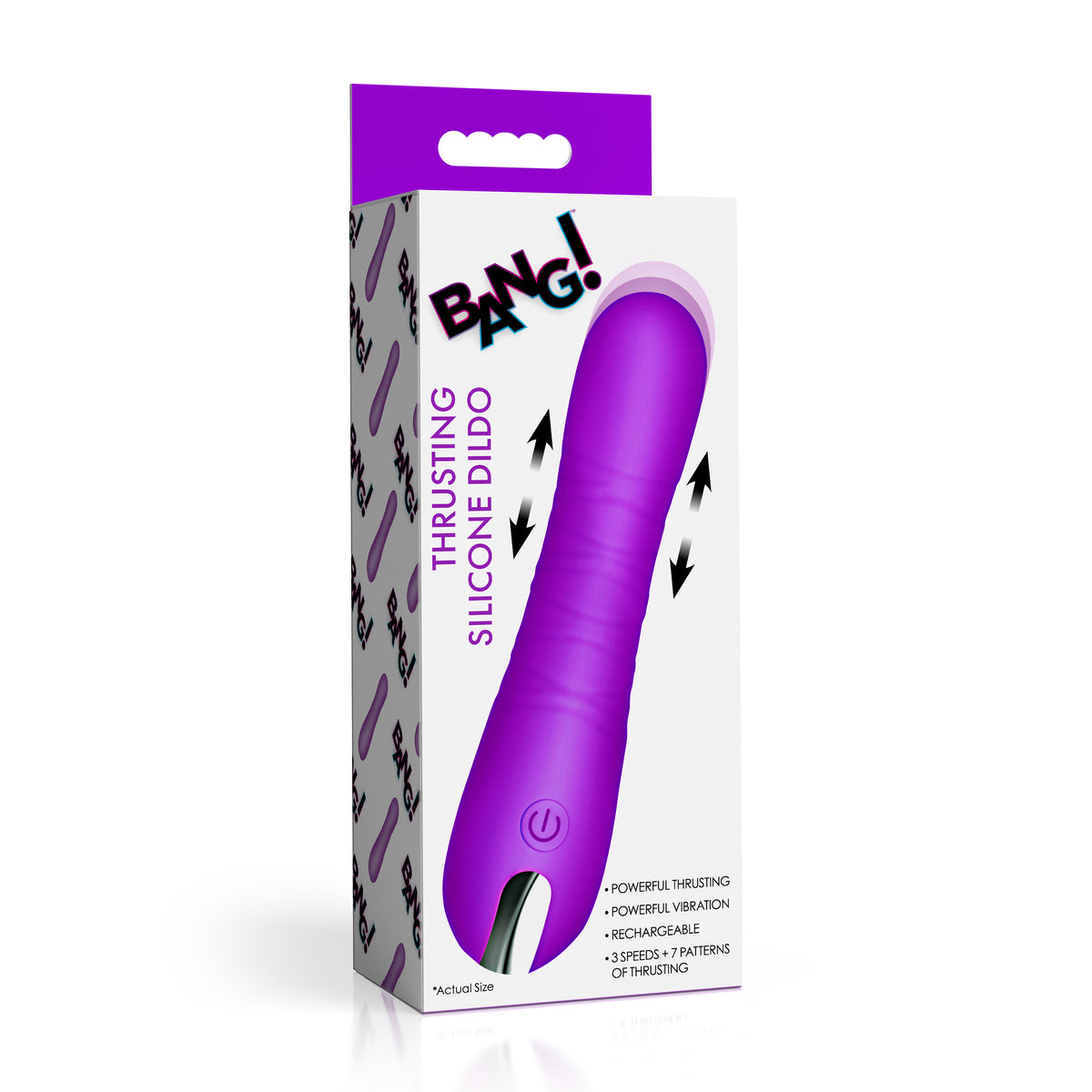 Bang! Thrusting Silicone Dildo-Purple