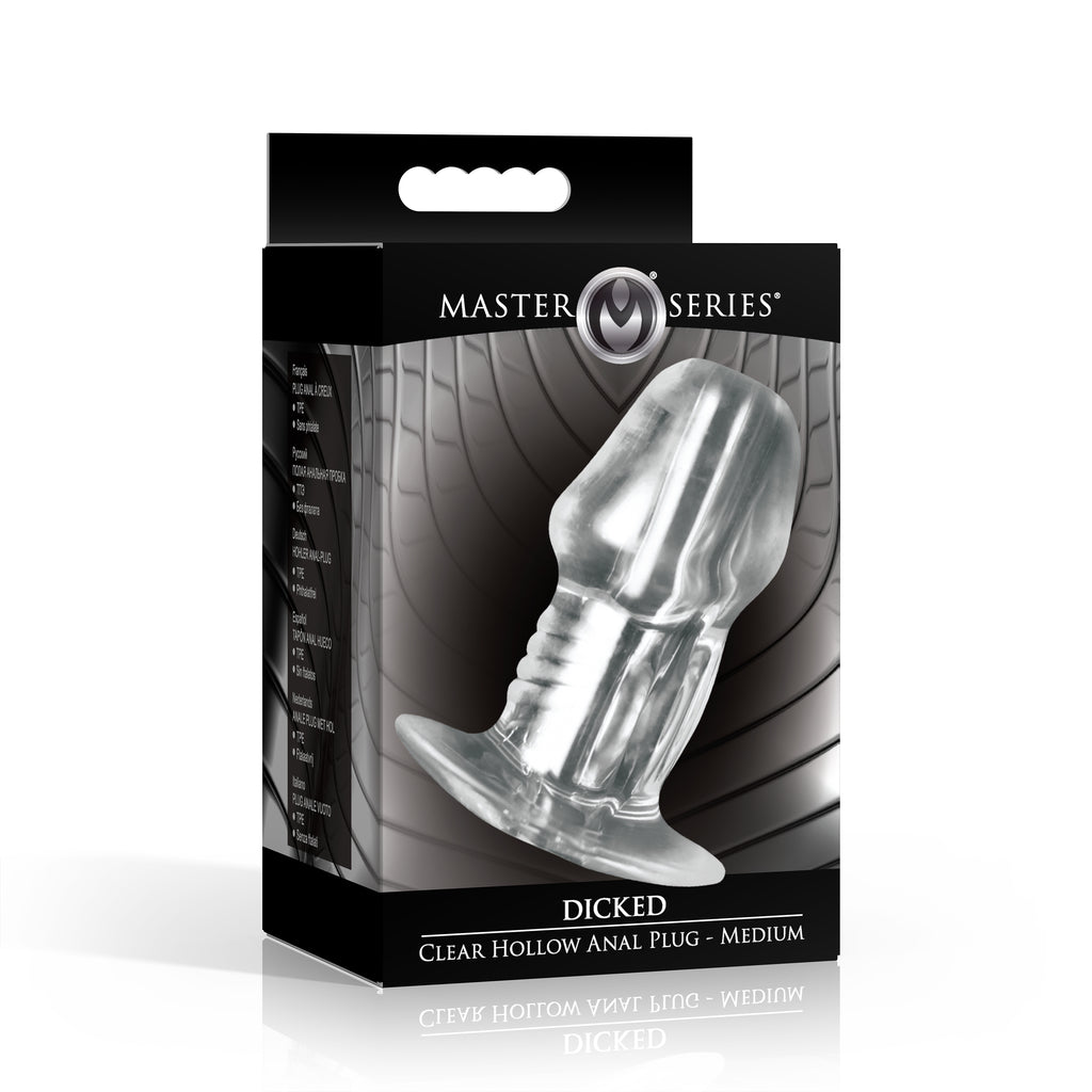 Dicked Clear Hollow Anal Plug - Medium