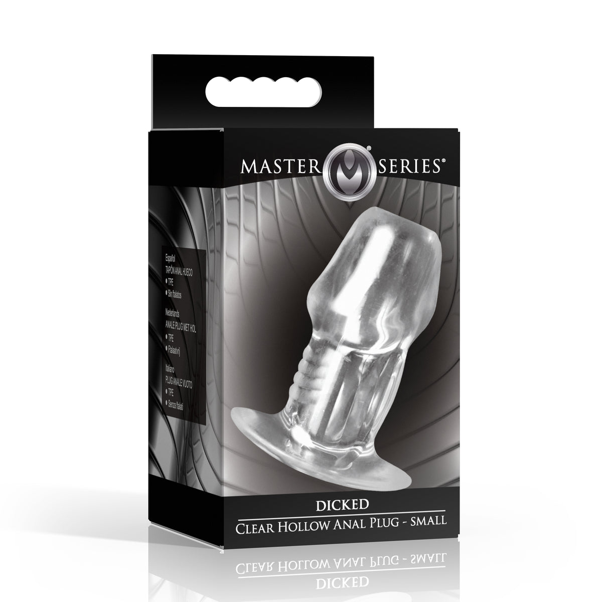 Dicked Clear Hollow Anal Plug - Small