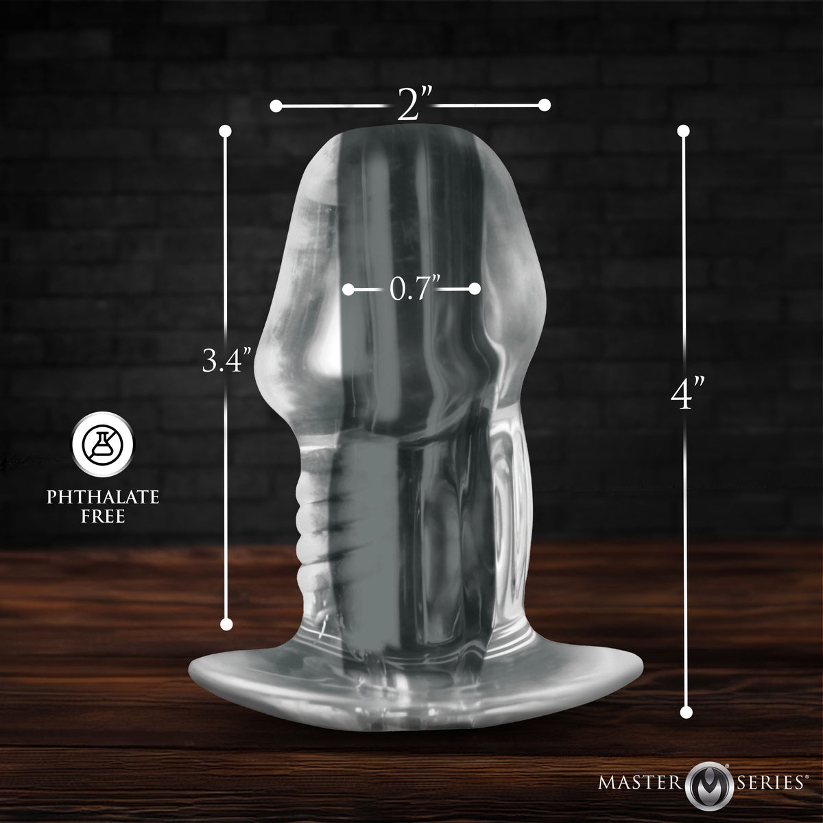 Dicked Clear Hollow Anal Plug - Medium