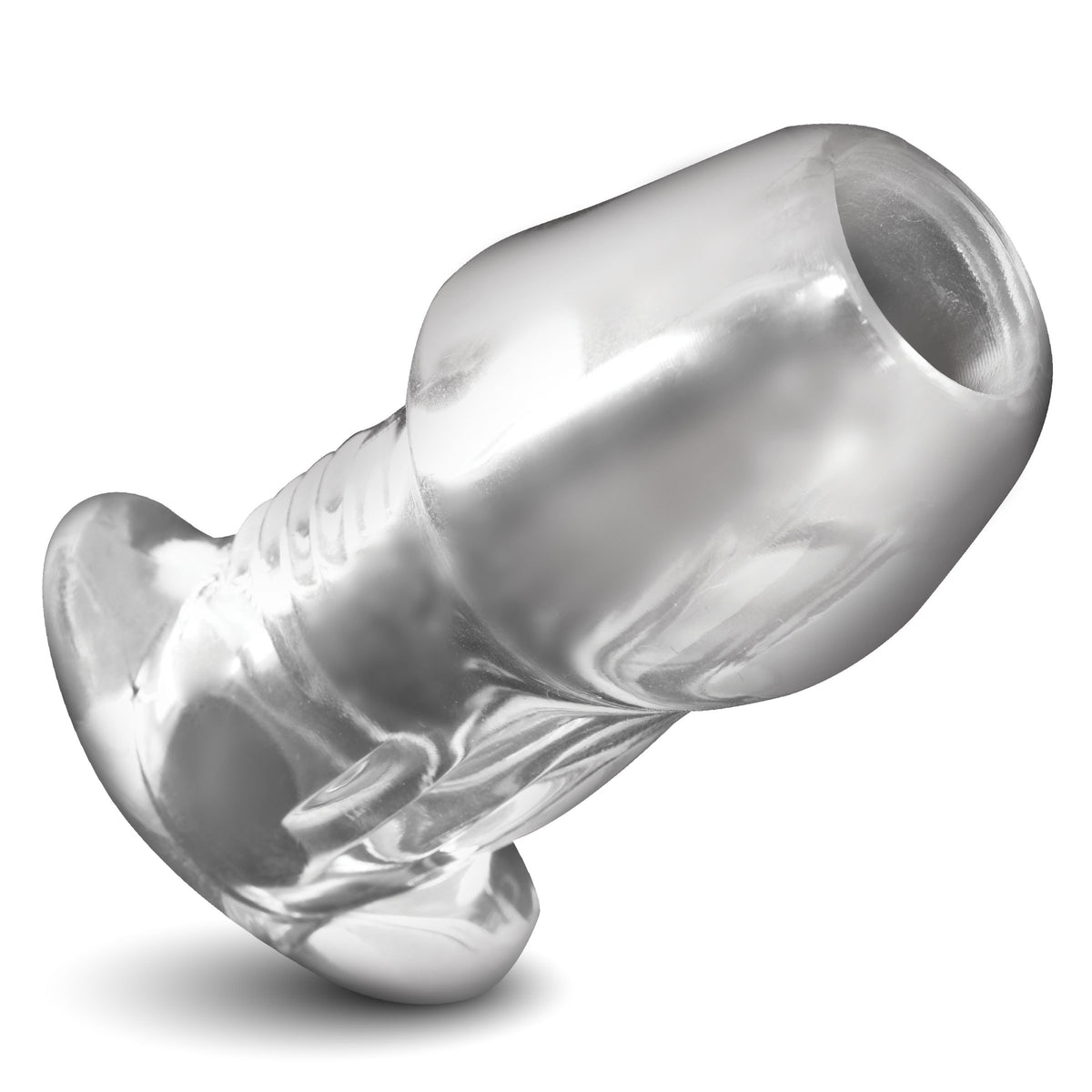 Dicked Clear Hollow Anal Plug - Small