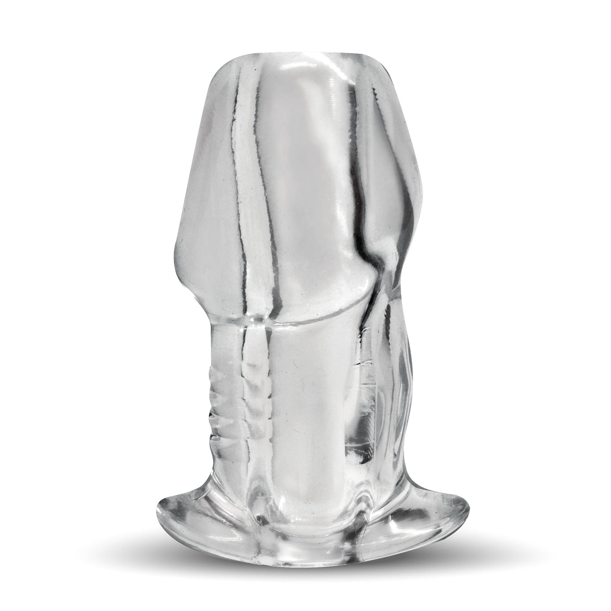 Dicked Clear Hollow Anal Plug - X-Large