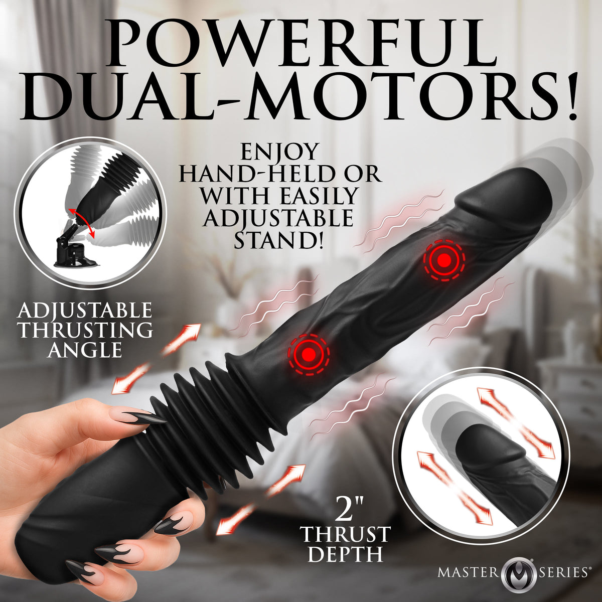 Double Pounder Silicone Vibrating Dildo Thruster