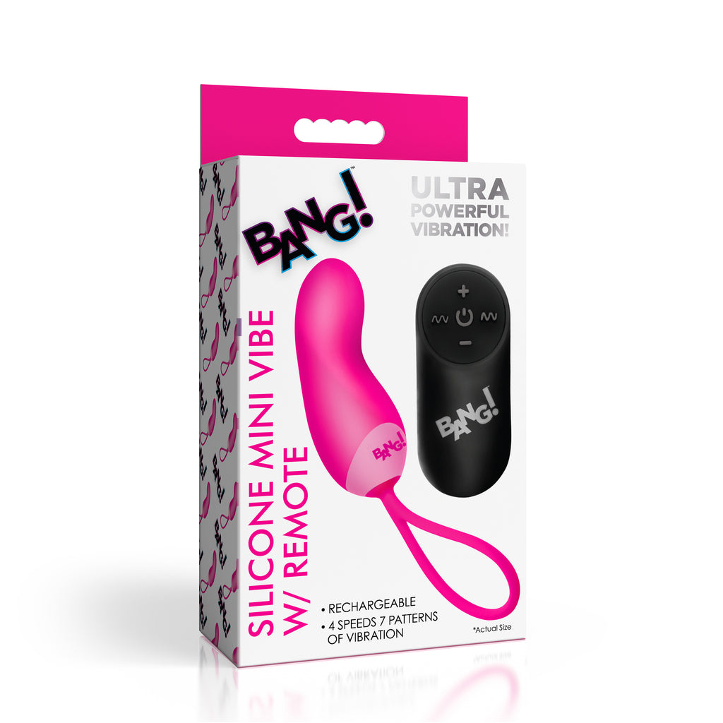 Silicone Mini Vibe w/ Remote - Pink