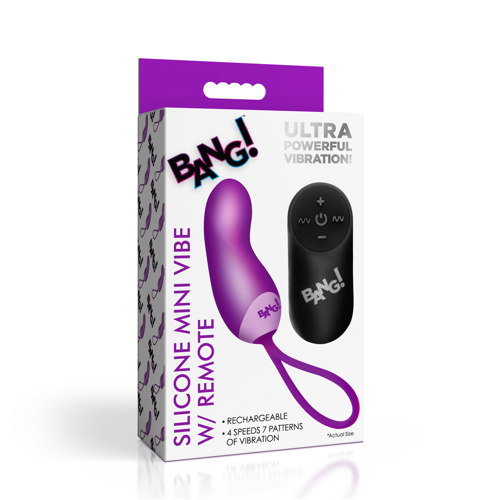 Silicone Mini Vibe w/ Remote - Purple