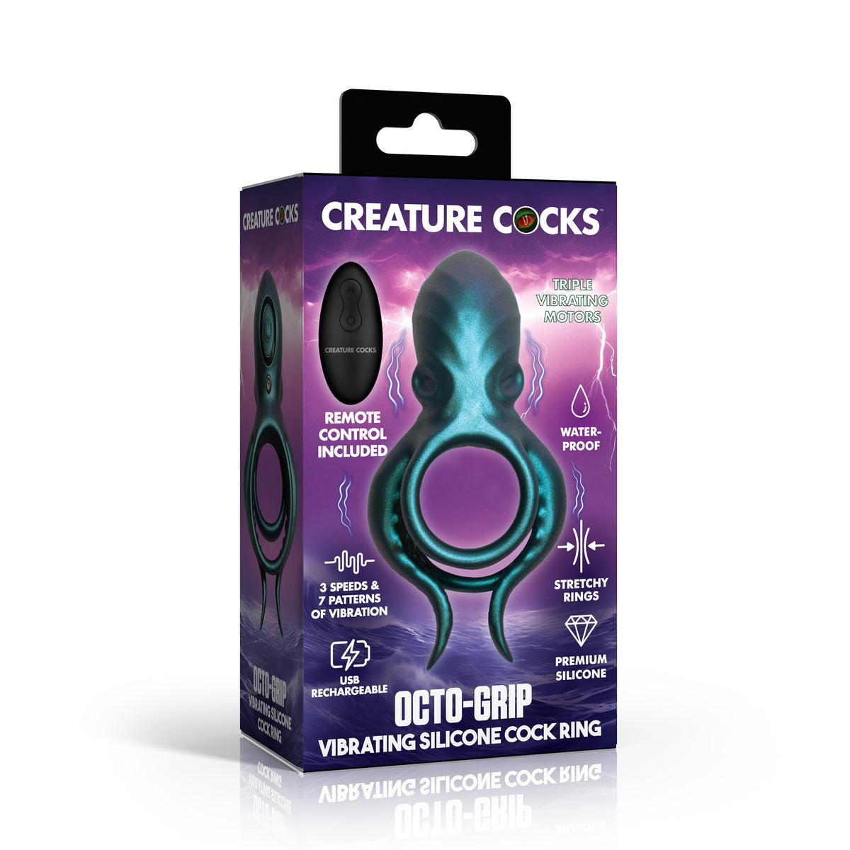 Creature Cocks Octo-Grip Vibrating Silicone Cock Ring