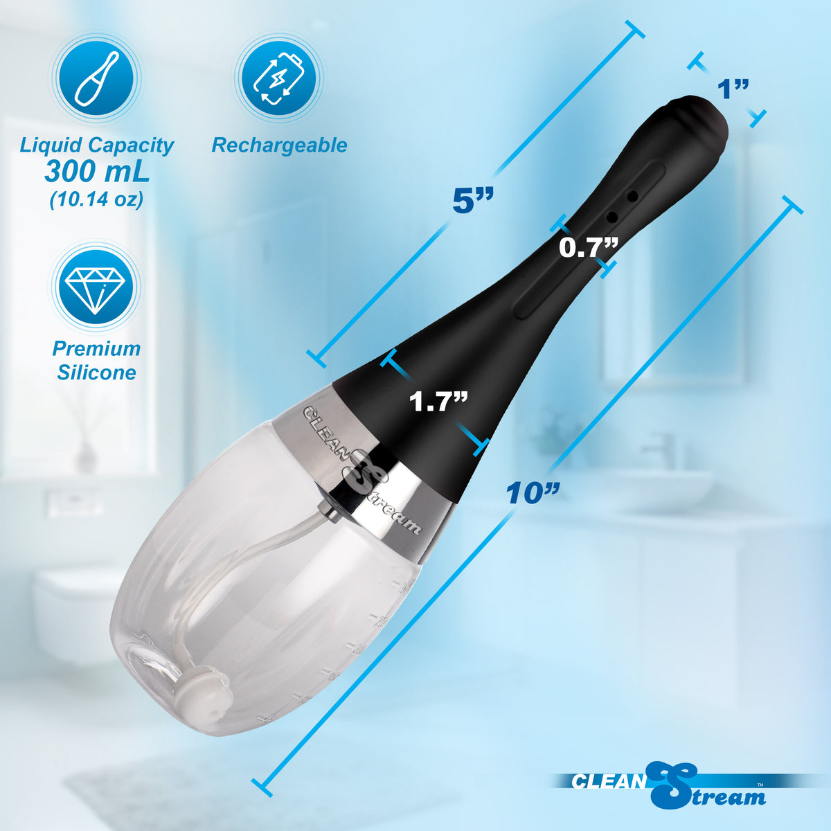 Automatic Enema Bulb with 5 Jet Premium Silicone Nozzle