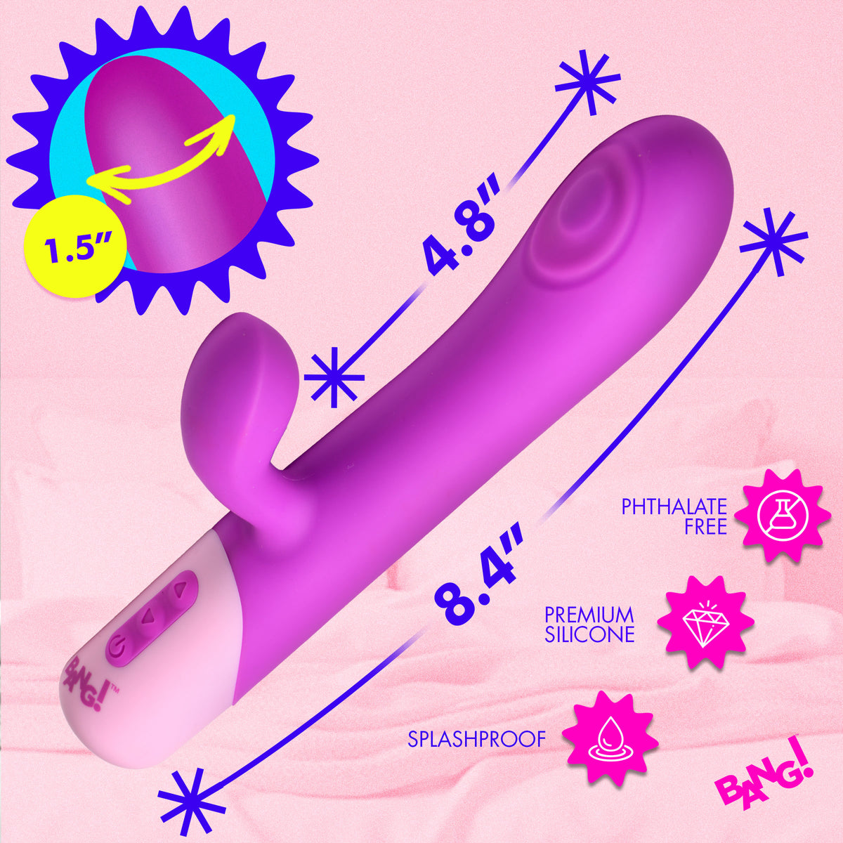 Bang! Clit Tapping Pulsing Rabbit-Purple