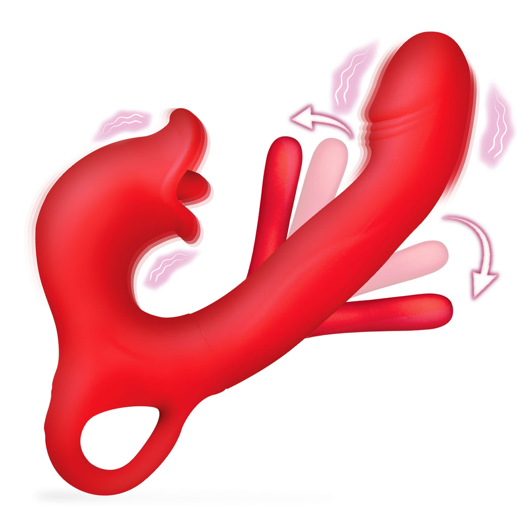 Kissing and Flicking Silicone Vibrator