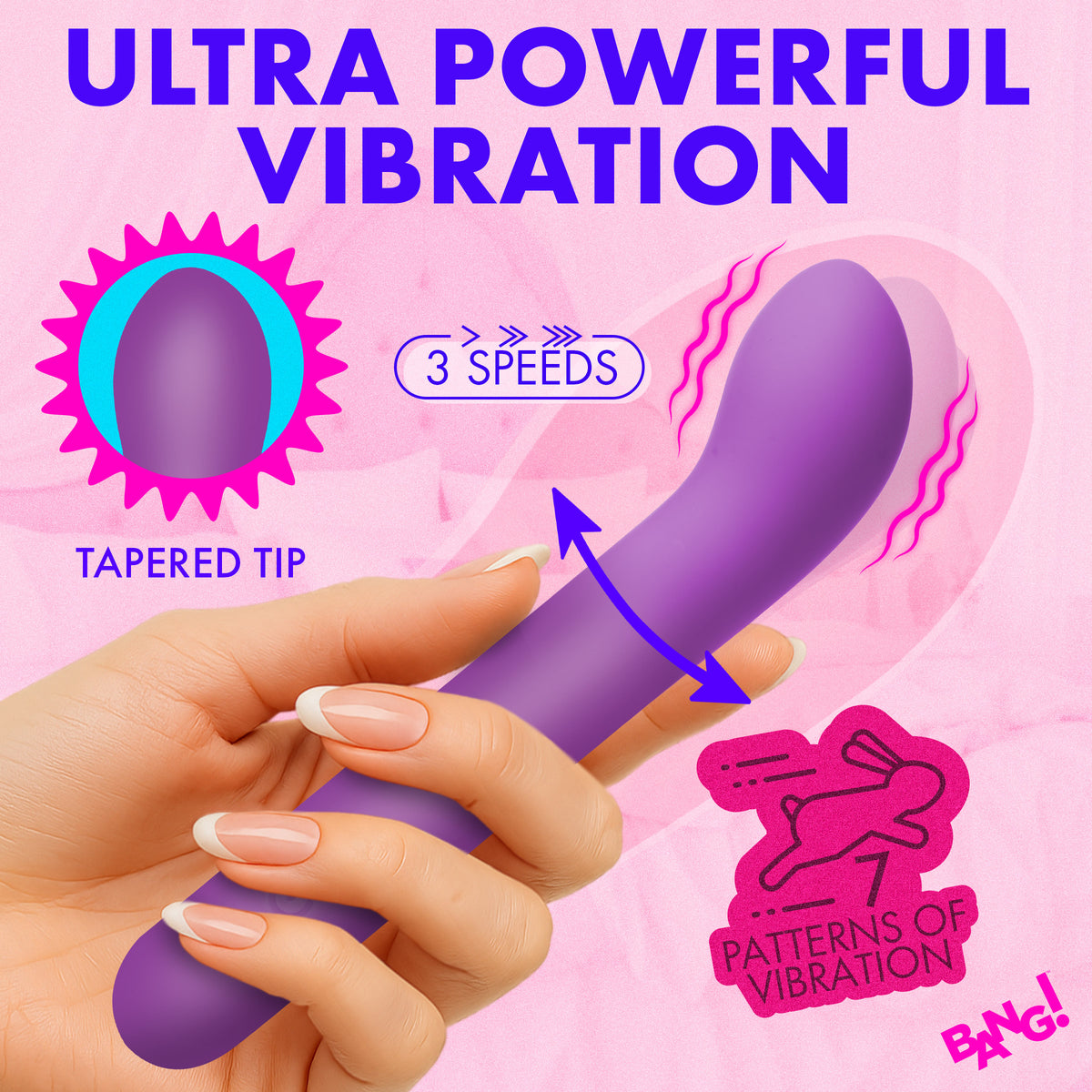 Bang! G-Spot Flexible Silicone Vibrator-Purple
