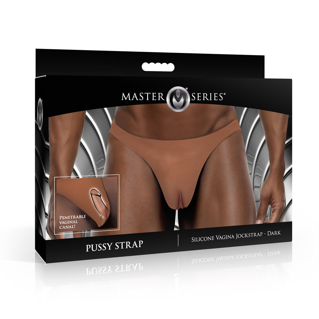 Pussy Strap Silicone Vagina Jockstrap - Dark