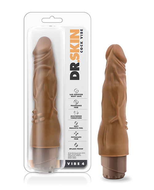 Blush Dr. Skin Cock Vibe 8" Vibrating Cock - Mocha