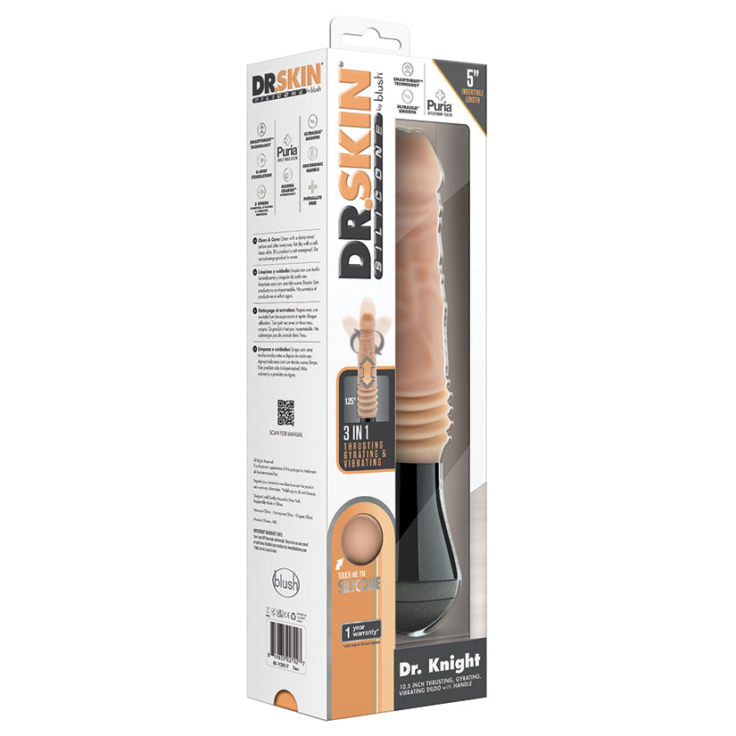 Dr. Skin Silicone Dr. Knight Thrusting Gyrating Vibrating Dildo-Beige [WS $50.80]