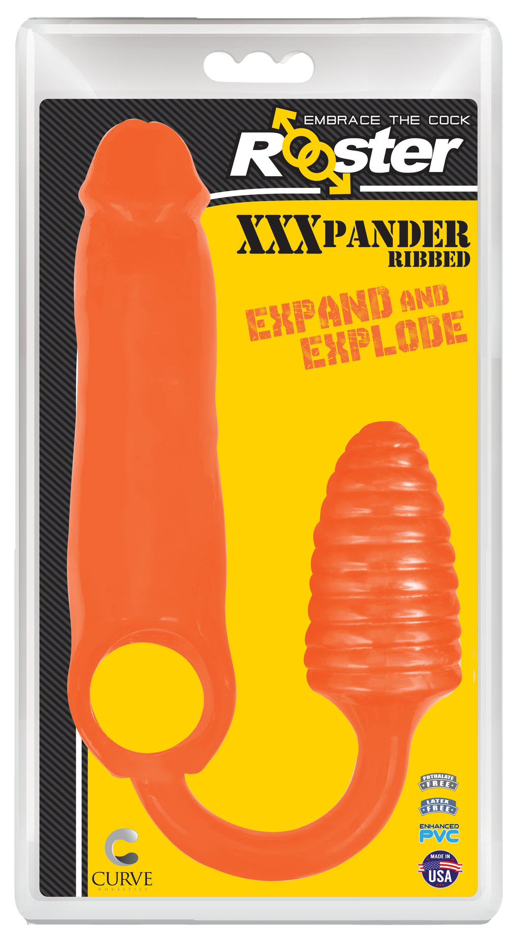 XXXPander Sheath with Ribbed Plug - Orange
