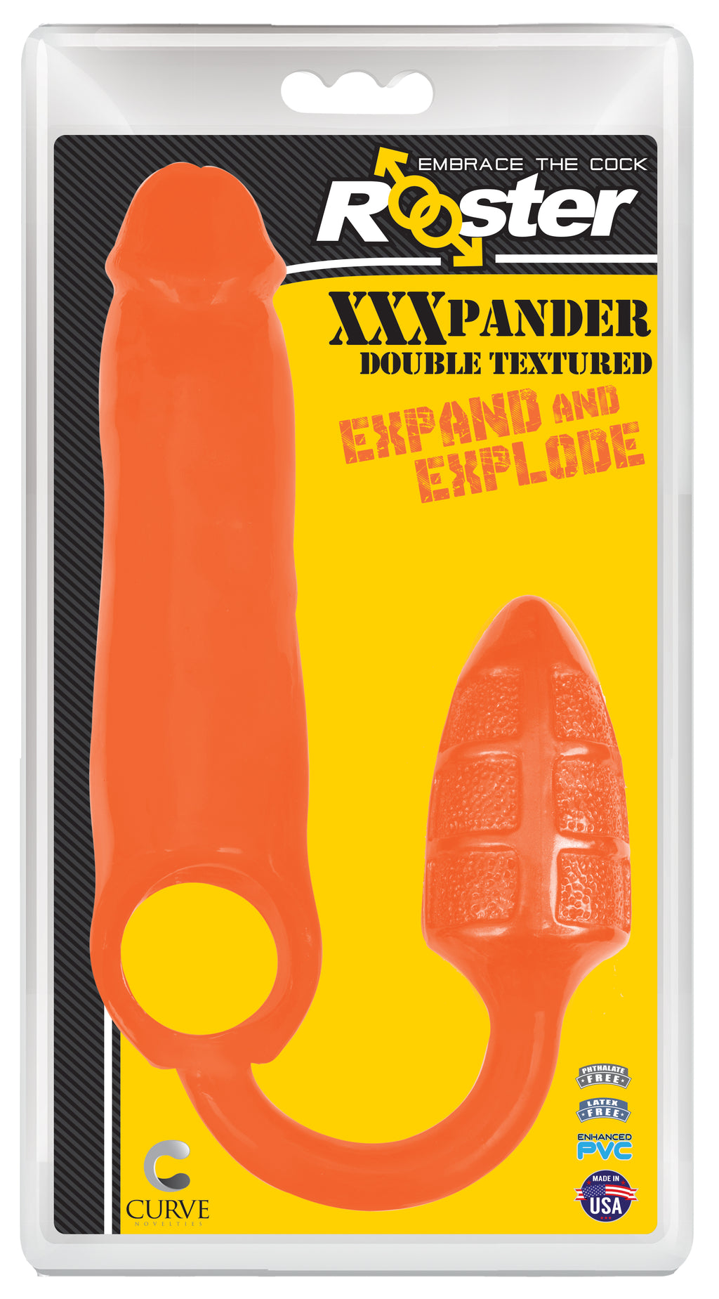 XXXPander Sheath with Double Textured Plug - Orange