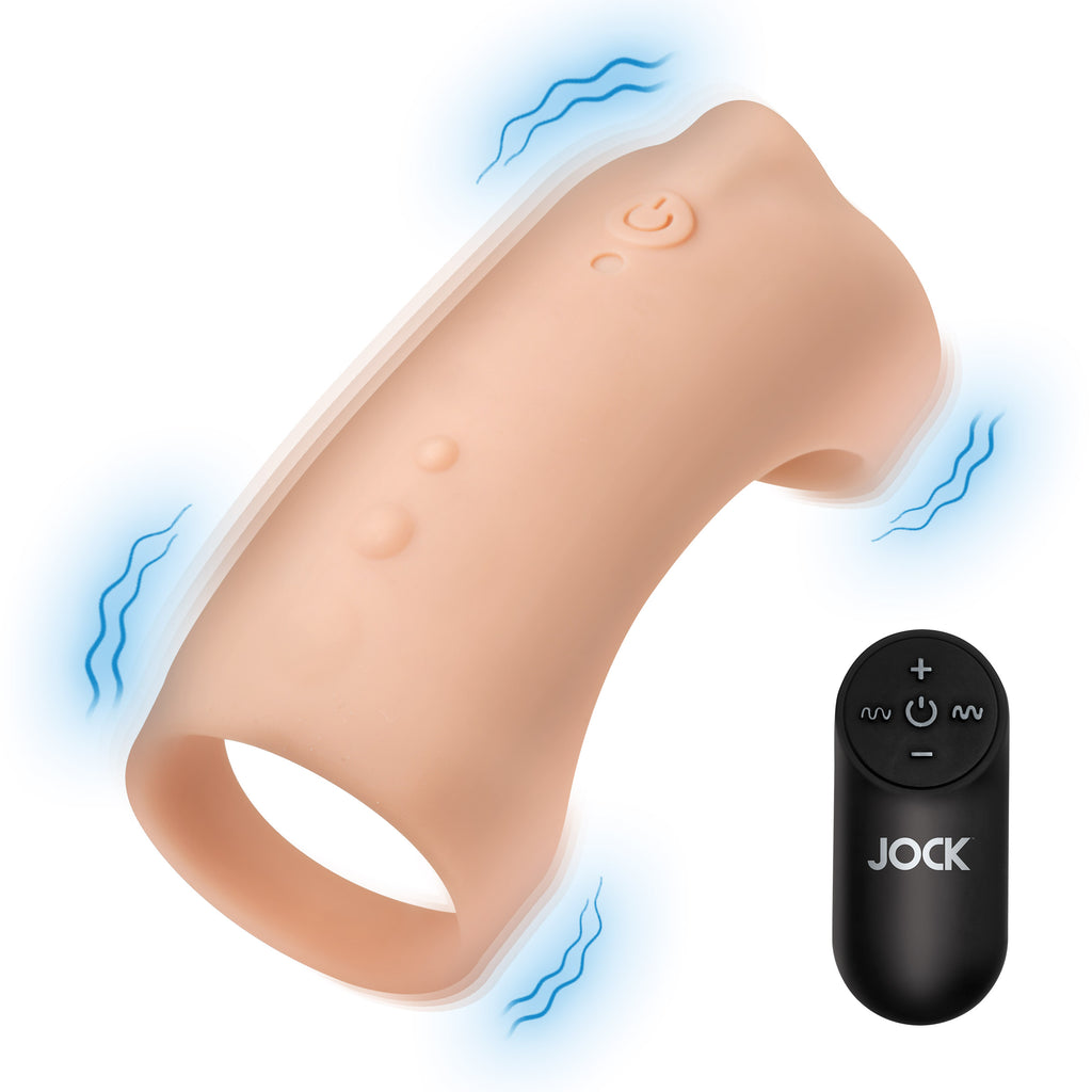 Vibrating Silicone Penis Sleeve - Light