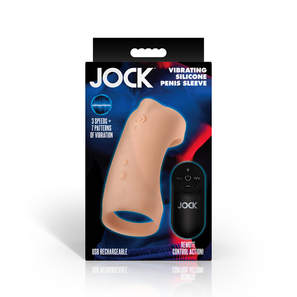 Vibrating Silicone Penis Sleeve - Light