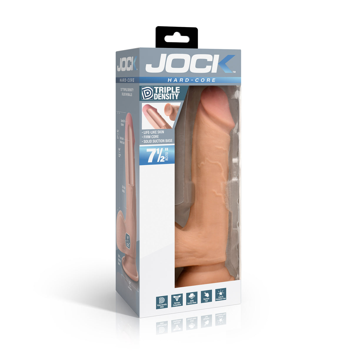 Hard-Core 7.5" Triple Density Dildo with Balls