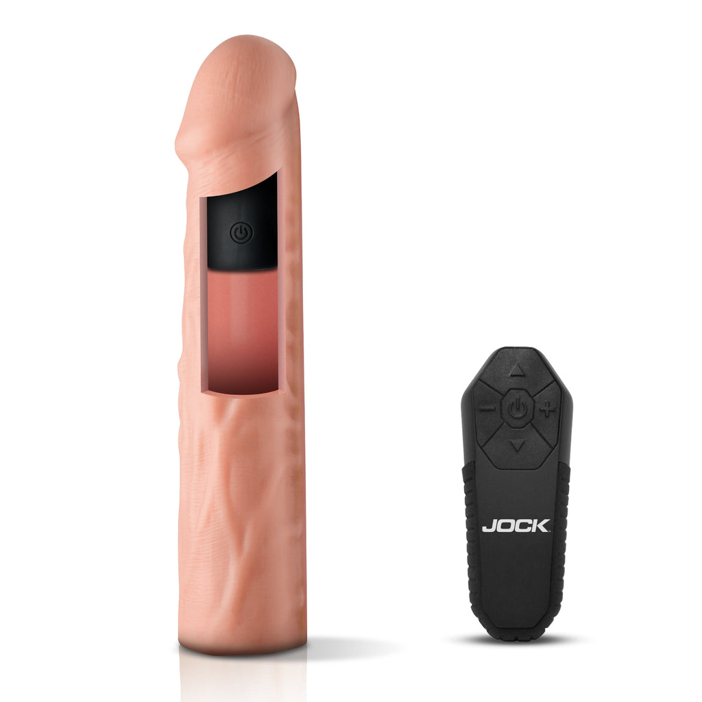 JOCK Enhancers Vibrating Realistic Penis Extension-Medium 1.5"
