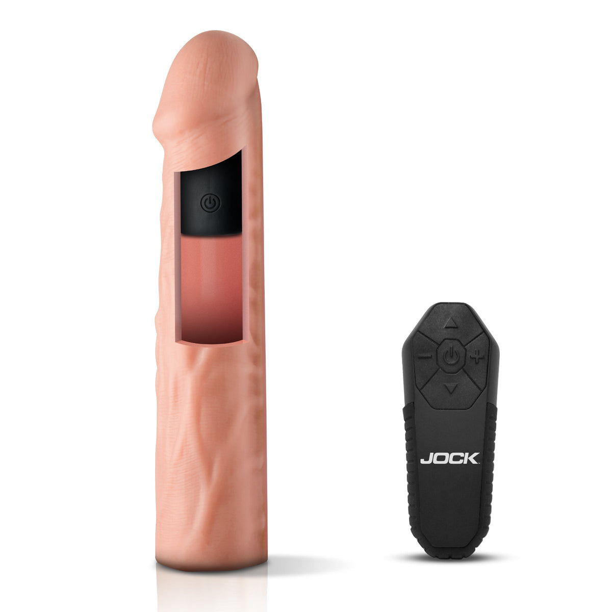 JOCK Enhancers Vibrating Realistic Penis Extension-Medium 1.5"
