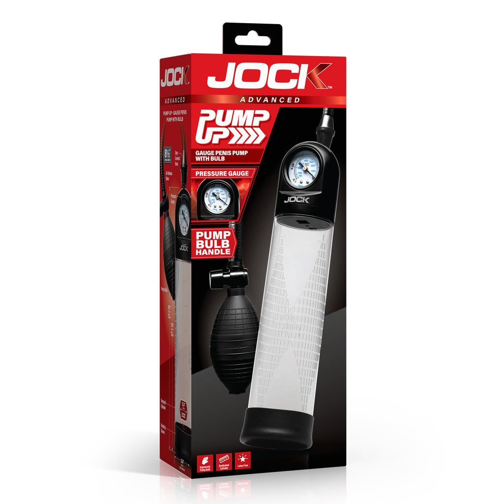 JOCK Advanced Pump Up Gauge Penis Pump with Bulb