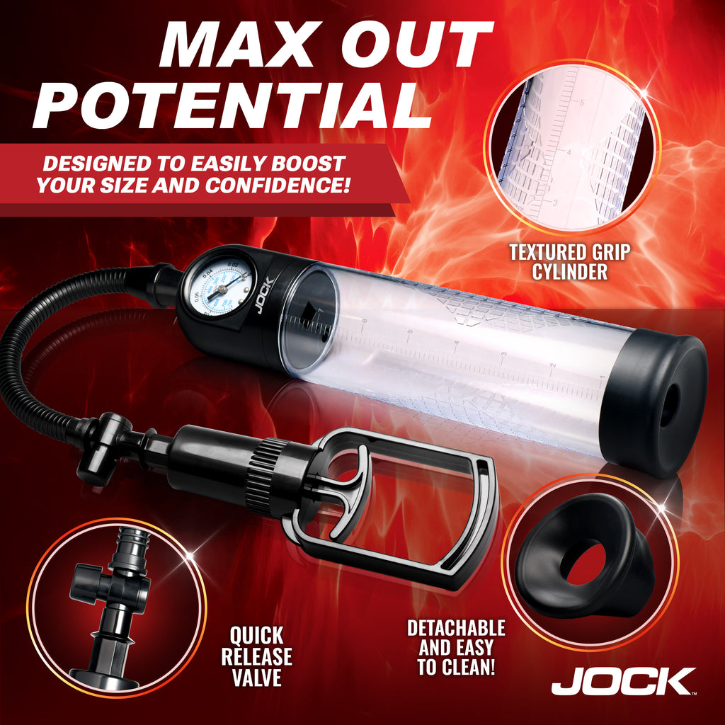 JOCK Advanced Pump Up Gauge Penis Pump with Handle