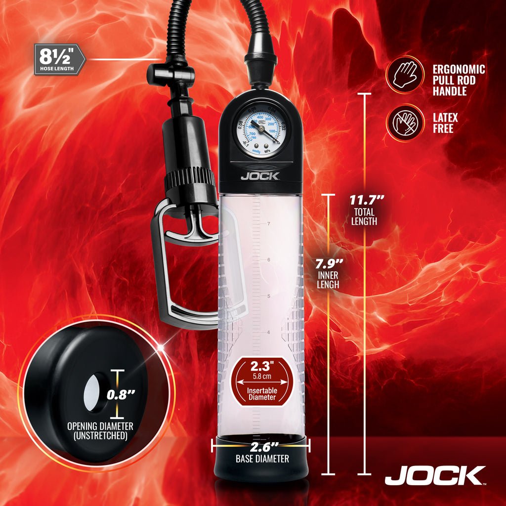 JOCK Advanced Pump Up Gauge Penis Pump with Handle