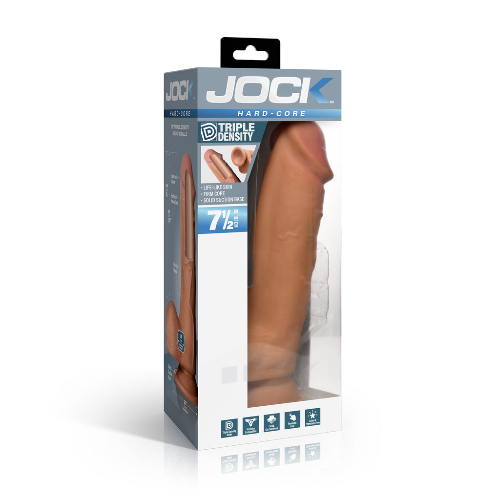 JOCK Hard Core Triple Density Dildo With Balls-Medium 7.5"