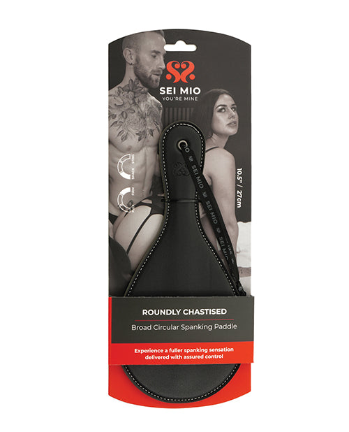 Sei Mio Roundly Chastised Broad Circular Spanking Paddle - Black