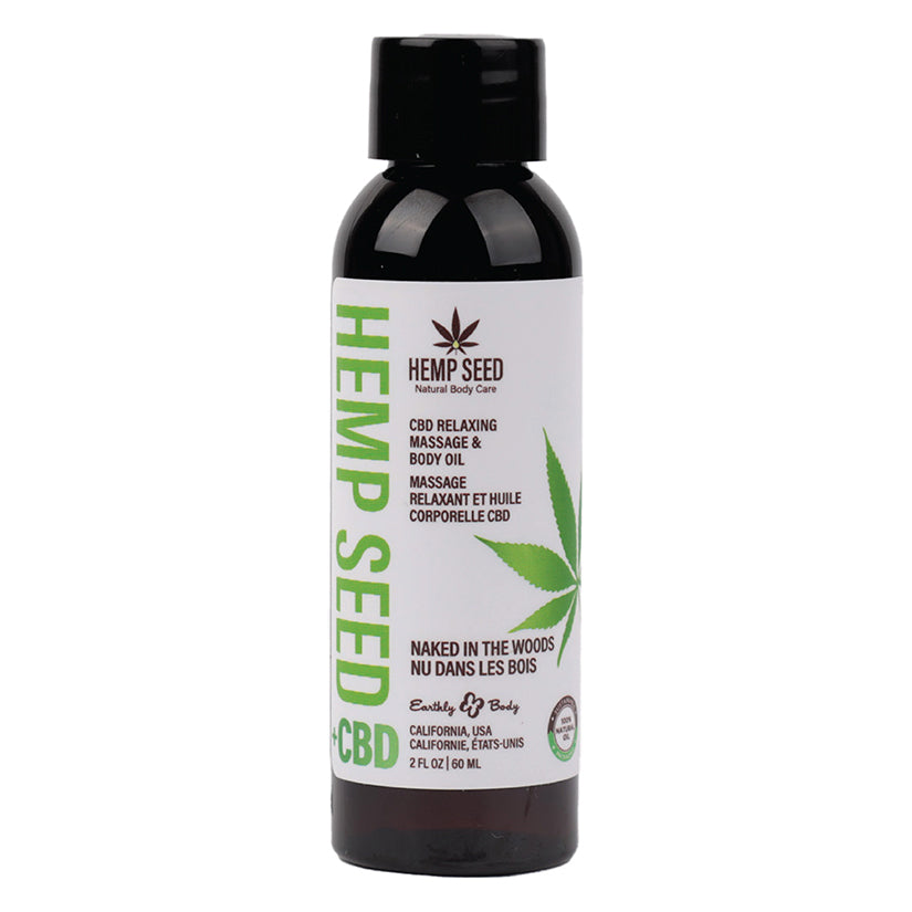 Earthly Body Hemp Seed CBD Relaxing Massage and Body Oil-Naked in the Woods 2oz