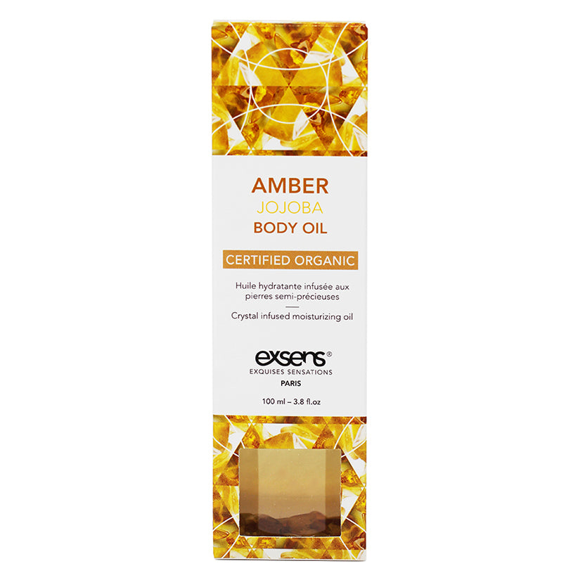 Exsens Organic Crystal Infused Body Oil-Amber Jojoba 3.4oz