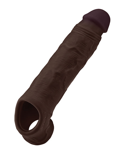 Shaft Flexskin Liquid Silicone 8.8" Vibrating Sheath - Mahogany
