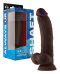 Shaft Model C Flexskin Liquid Silicone 9.5" Curved Dong w/Balls - Mahogany