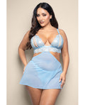 Opulence Metallic Lace 2-in-1 Set w/Pearl Details - Light Blue QN