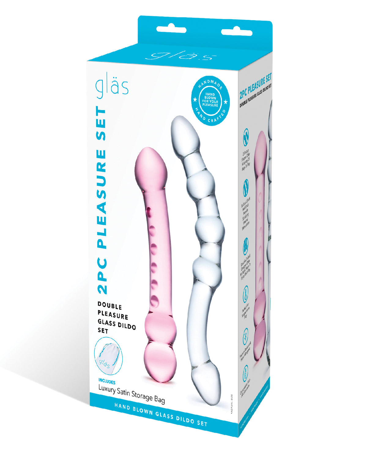 Glas 2 pc Double Pleasure Glass Dildo Set