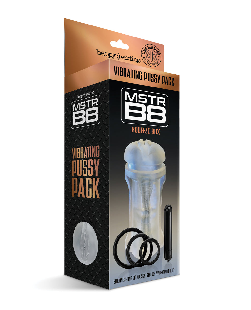MSTR B8 Squeeze Box Vibrating Pussy Pack - Kit of 5 Clear