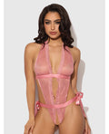 Kiki Lace & Satin Drop Off Teddy - Rose MD