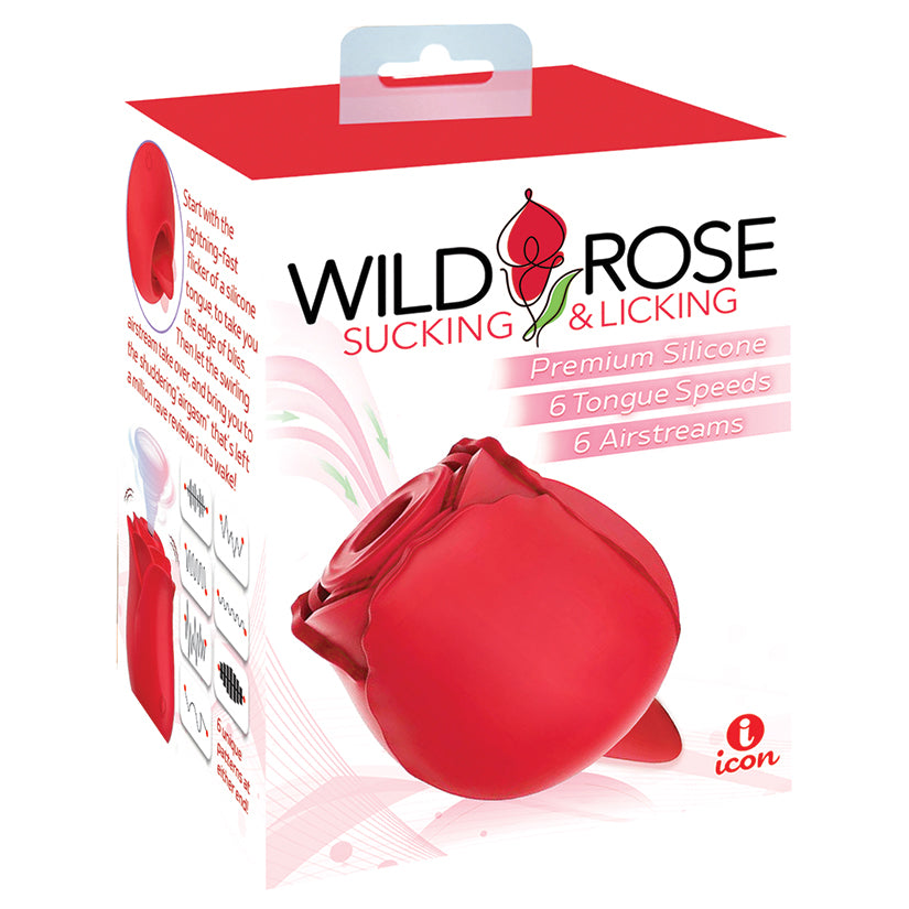 Wild Rose & Tongue Rechargeable Silicone Suction Vibrator [WS $32.50]