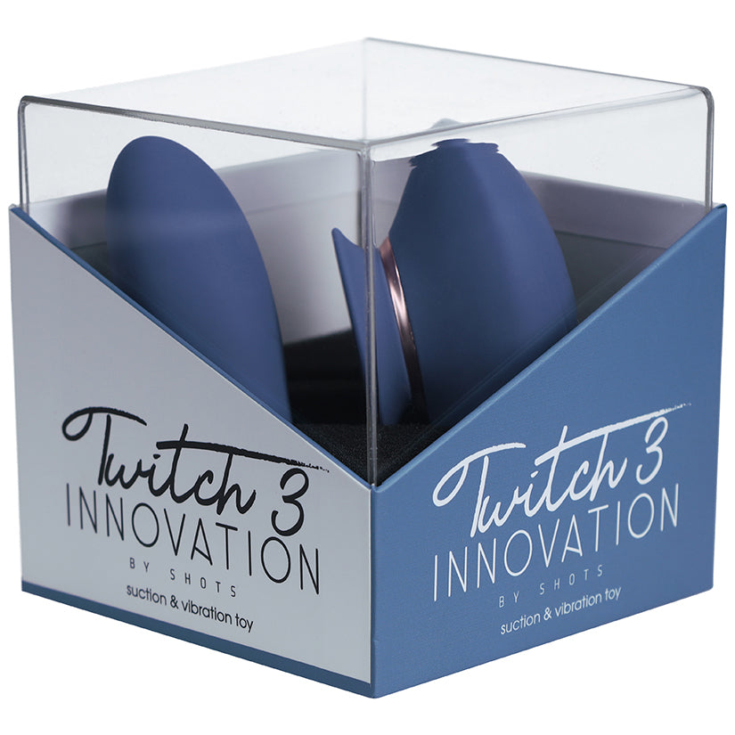 Shots Innovation Twitch 3 Rechargeable Vibrator & Suction-Blue [WS $59.95]