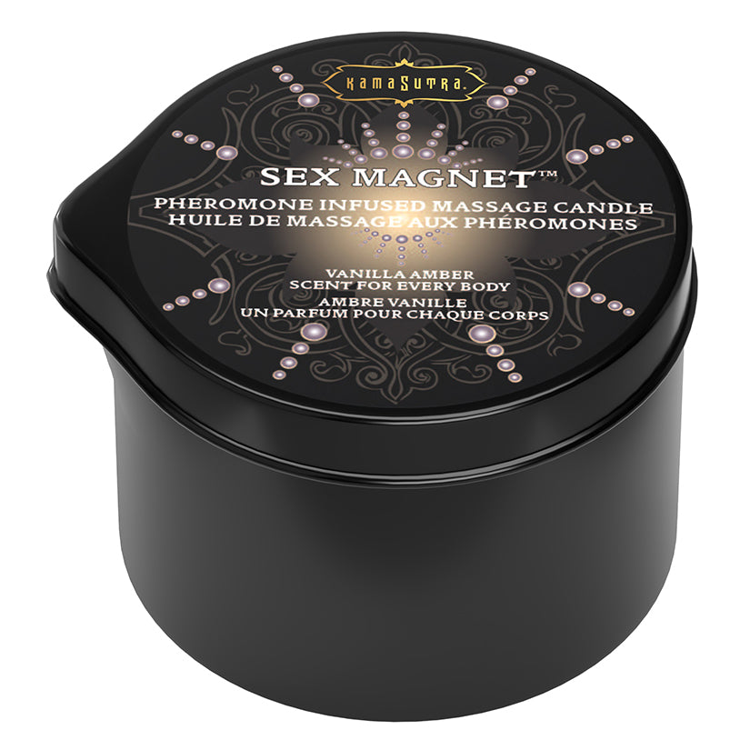 Kama Sutra Sex Magnet Massage Candle Vanilla Amber 2oz