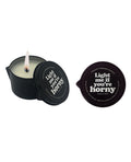Kama Sutra Light Me if You're Horny Tin Massage Candle w/Pour Spout - 2 oz Vanilla Creme