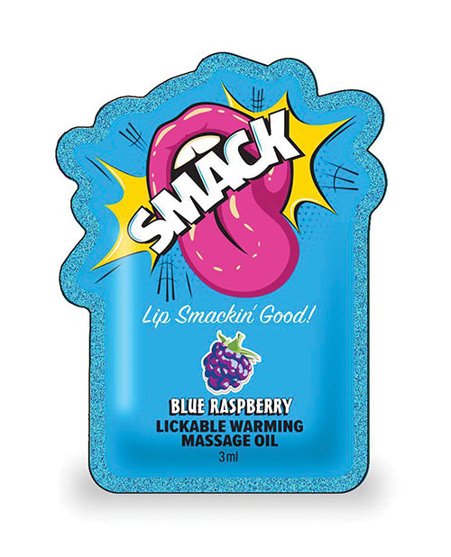 Smack Lickable Warming Massage Oil - Blue Raspberry 3 ml pouch