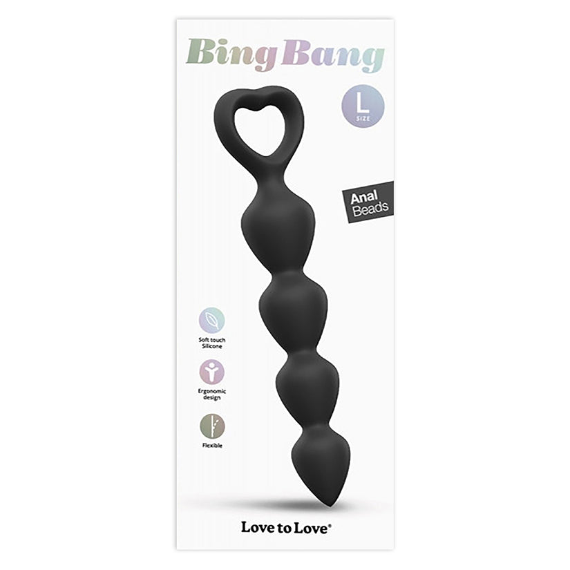 Love To Love Bing Bang Anal Beads-Black Onyx LG