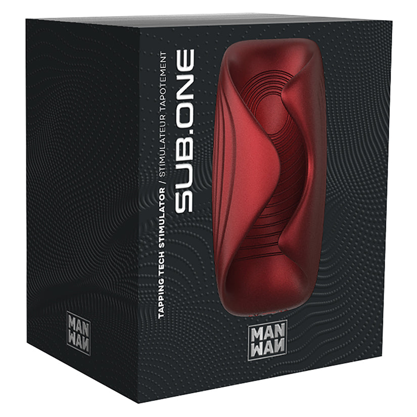 Man.wand Sub One Vibrating Tapping Masturbator-Velvet Red [WS $69.00]