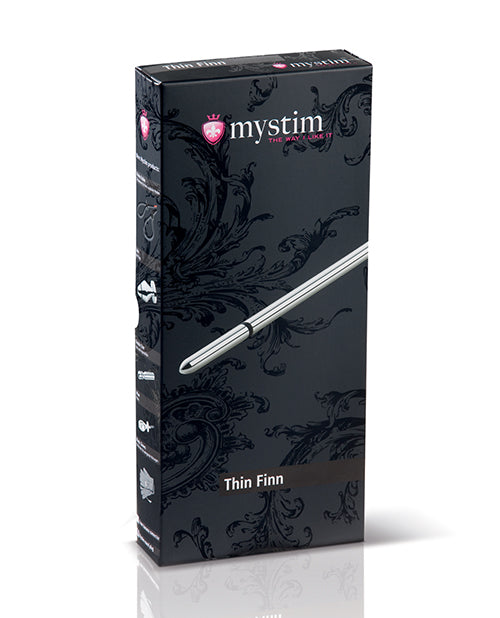 Mystim Thin Finn eStim Urethral Sound - Silver