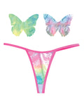 Neva Nude Naughty Knix Rainbow Sherbet Velvet G-String & Pasties - (Color Varies) Multi O/S