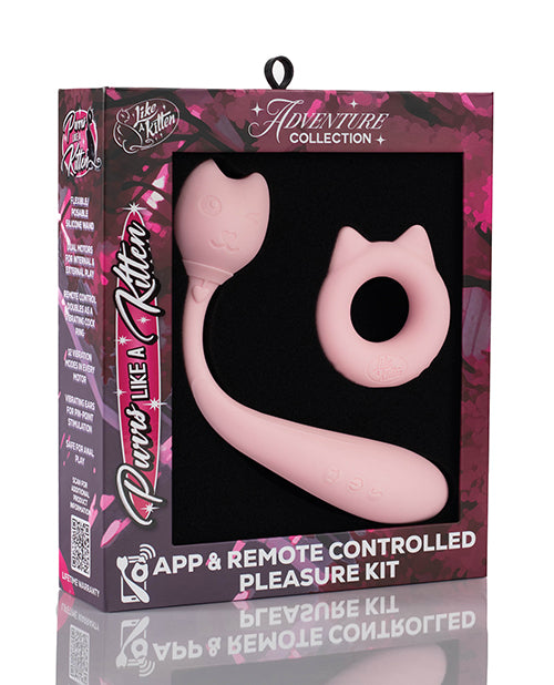 Natalie's Toy Box Purrs Like A Kitten App & Remote Controlled Pleasure Kit - Pink